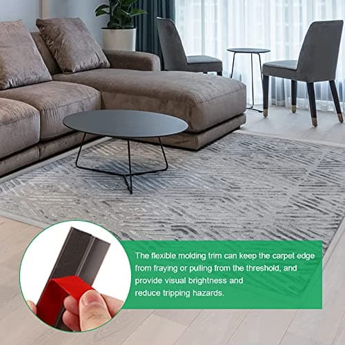 DIKEBAO Profilés de Transition Moquette Adhésifs pour Sol, Gris - 2m PvcVinyle Auto-adhésif pour Tapeçeries et Portes