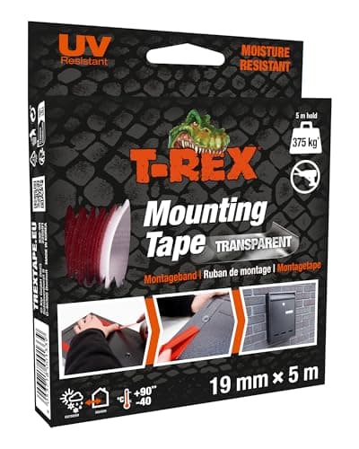 Ruban adhésif double face extra fort T-Rex - Travaux de montage intérieur & extérieur - Supporte jusqu'à 375 kg sans per