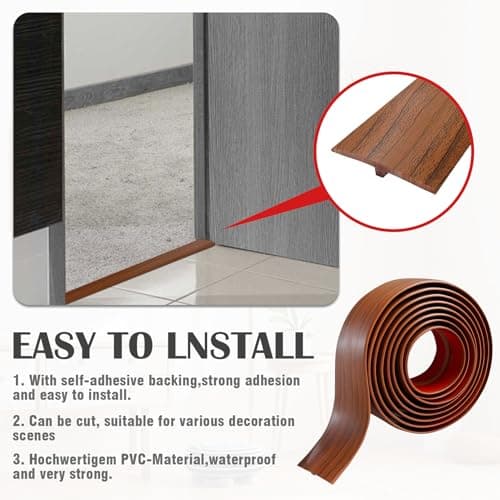 Profilé de transition en T 5 cm x 2 m PVC grain de bois