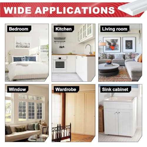 Moulures Décoratives Autocollantes AIDUCHO 6,1 m x 40 mm, Décoration Murale pour Interieurs, Meubles et Photos