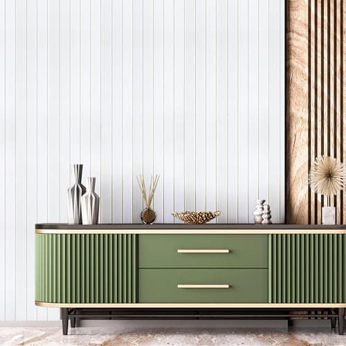 Panneaux muraux 3D autocollants bois 40x40 cm imperméables et résistants - Cuisine et chambre - Blanc pur - Lot de 10 pa