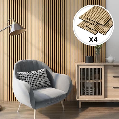 NEU.HOLZ Panneaux Acoustiques Muraux Faciles à Installer pour Amélioration Sonore Lampadaire NRC 0,8 MDF 120 x 60 cm Eff