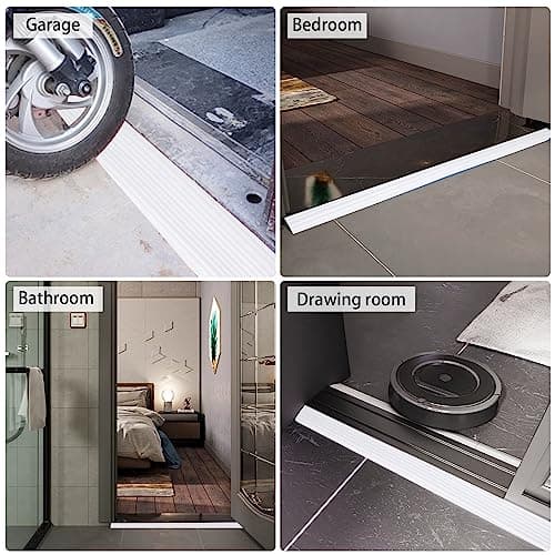 Bandes de transition jackfru 100 cm Largeur 6 cm Hauteur 2 cm - Pour bordure de tapis blanc - Améliore l'accessibilité a