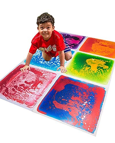Art3d Dalles de Sol Sensorielles Rondes 30x30cm pour Enfants et Tout-Petits, Jeu Actif et Décoratif Liquide Coloré — Multicolore