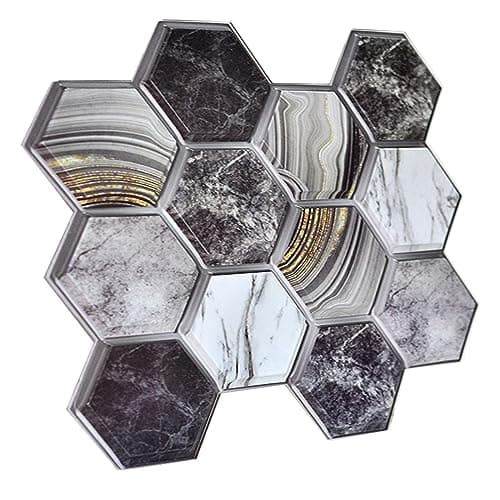 SZDianHai Lot de 10 autocollants muraux 3D bois - Décoration murale salon chambre - Peints à l'eau imperméables (30 x 30 — Gris Clair