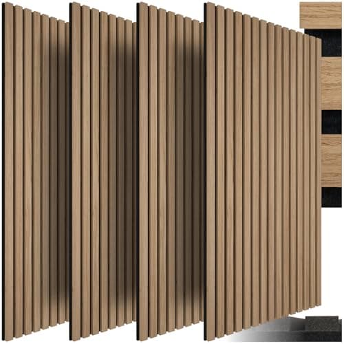 Tectake® Panneaux Acoustiques Muraux et Pour Plafond, Bois MDF, Isolation Phonique, Chamber, Bureau, Studio Musique, Déc — Chêne Clair