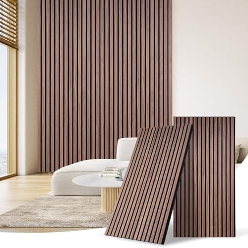 DOLLAR BOSS Panneaux acoustiques en chêne 3d 120x60cm pour bureau & cuisine - Mur anti-bruit & décoratif — Noix