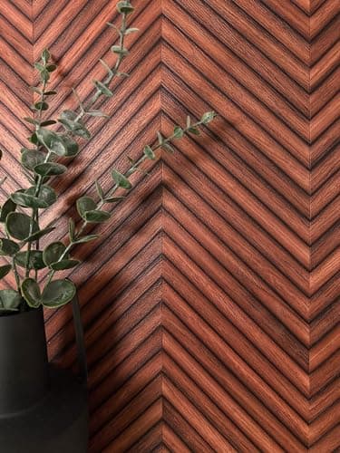 Newroom Skandi Papier peint marron - Panneaux 3D modernes - Pour salles de bain - Facile à appliquer avec guide inclus - — Yasha Red