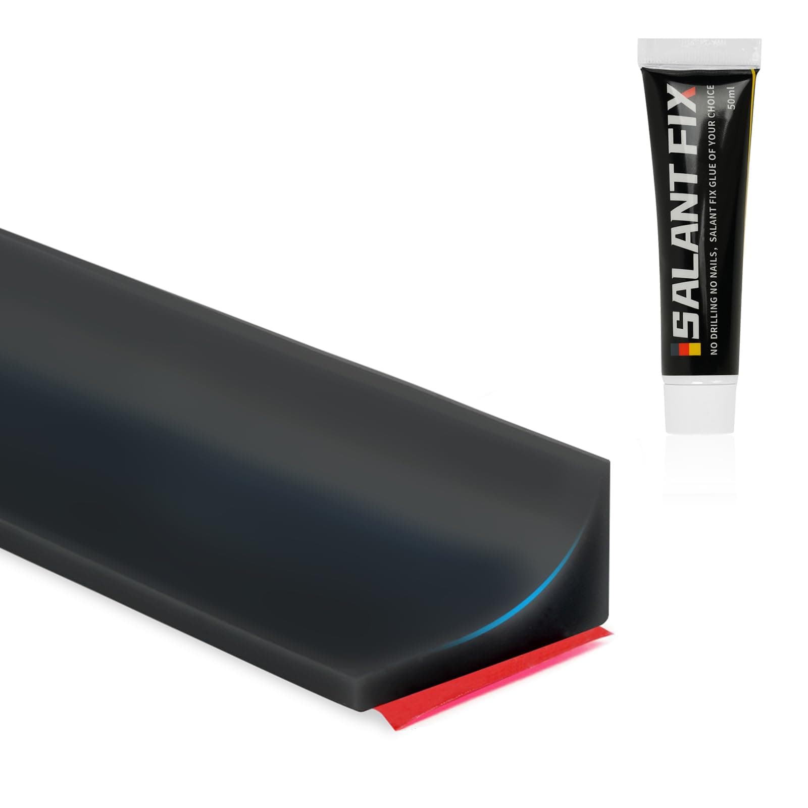 Flintronic Joint Douche, Barrière d'eau Silicone 3M, Noir, pour Sol de Salle de Bain - Barrière Anti-Inondation Adhésif