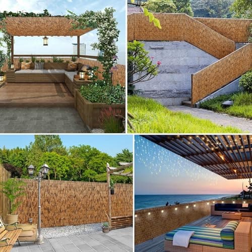 Rouleau de clôture en bambou naturel facile à installer - Revêtement mural décoration jardin balcon - 100 x 400 cm durab
