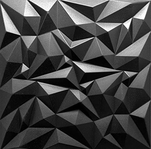 DECCART - Panneaux Mural Decoratif 3D Noir | Polystyrène PSE | Pour Décoration Murale | Appartements et Chambres | Éléga — Noir