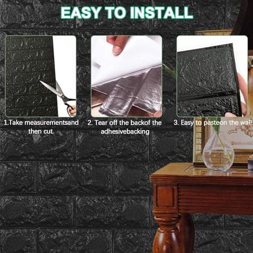 40 Pièces Papier Peint 3D Brique Adhésif Mural pour Séjour ou Garage, Dalle PVC Adhesive Murale, Panneau Revêtement Mura