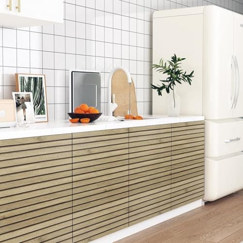 Decotalk Papier Peint Adhesif Mural Aspect Bois Effet 3D Amovible et Imperméable pour Salon et Chambre Concept Réalisé e