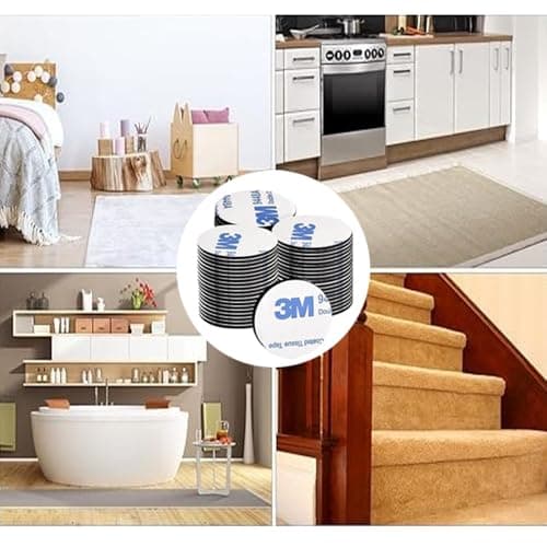 RHQFDM Double Face Extra Fort Mousse 3M Imperméables Éléments de Fixation Maison Noir Ronde Autocollants pour DIY Sols M