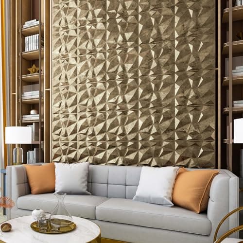 Art3d - Panneaux muraux 3D en PVC doré antique | Habitat intérieur | Salles de bain & chambres | Élégance & Facilité d'i