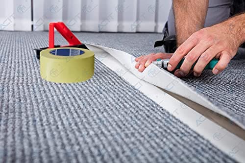 Ruban adhésif double face permanent ACIT pour moquette et tapis - Fixations robustes - Adhésif permanent - 50 mm x 25 m
