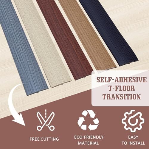 Tapis de transition Profiléé autocollant PVC 5 x 3m pour seuils et raccordements de sols de carreaux stratifiés couvercl