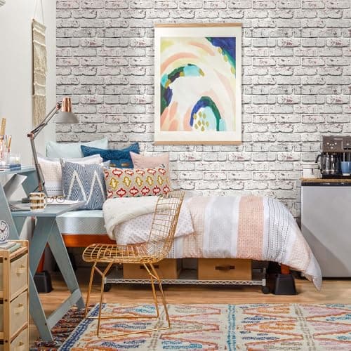 Panneau Mural 3D Fausse Brique 30x30cm, 10 Pièces Adhésif PVC