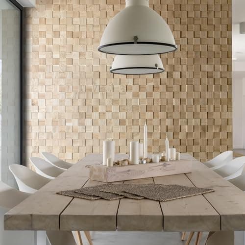 Bois Wall Design Revêtement mural en bois naturel 3D - Panneaux muraux en chêne - Modèle Chess (1 m²)  
Bois Wall Design