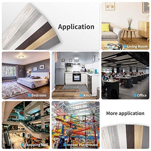 Art3d - Lot de 36 carrelage de sol en vinyle auto-adhésif pour surface rigide, Blanc délavé, 5 m²