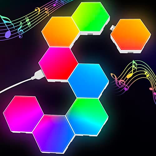 Panneau LED Hexagone Murale Lampe Smart RGB Modulaires Light pour Gaming Setup - Contrôle Tactile & App Télécommande - N