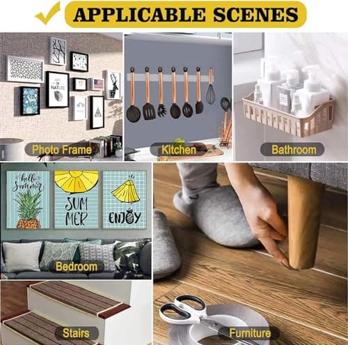 Ruban adhésif double face extra fort amovible pour mur, ruban adhésif transparent pour décoration de tapis d'images (300