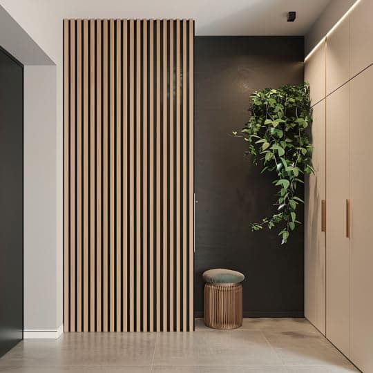 MEBANO Panneaux Acoustiques Chêne Artisan - Décoration Murale pour Salles de Conference - 2x (26,5x240 cm) Noire