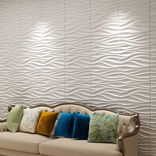 Art3d Panneau mural 3D ondulé en PVC blanc mat pour décoration murale d'intérieur dans salon et chambre
Art3d Panneau mu