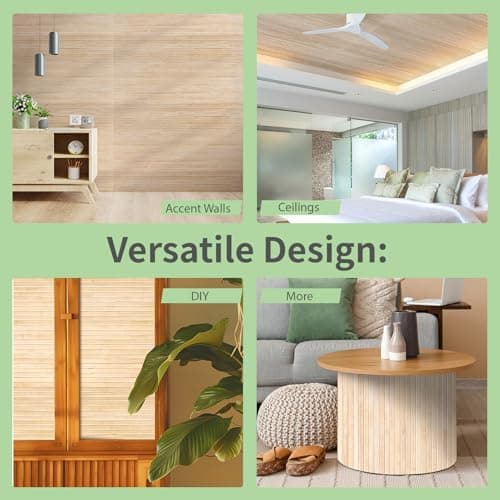 Art3d Panneau mural en bambou naturel pour décoration intérieure, flexible pour salon, chambre, bureau, îlot de cuisine,