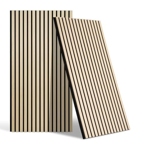 Panneaux muraux acoustiques 3D en chêne Dollar Boss pour bureau, chambre à coucher et cuisine, 240 x 60 cm, panneaux mur — Chêne Blanc