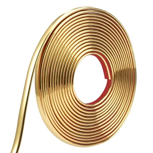 Moulure Autocollante Flexible Dorée pour Mur et Meubles, Moulure Décorative Dorée à Décoller et à Coller, Bordure de Mir