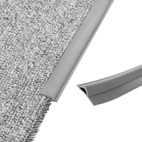 Bande de transition autocollante PVC gris 5m pour moquette et plancher bois - Étanchéité porte - Sécurité et esthétique — Gris Foncé, 1 M