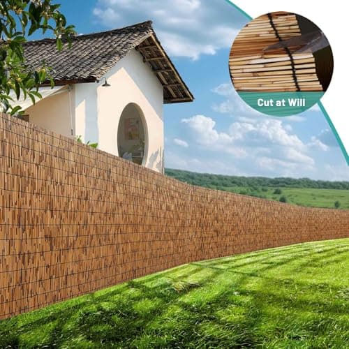 Rouleau de clôture en bambou naturel facile à installer - Revêtement mural décoration jardin balcon - 100 x 400 cm durab