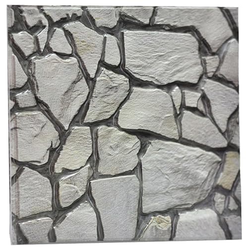 SZDianHai Lot de 10 autocollants muraux 3D bois - Décoration murale salon chambre - Peints à l'eau imperméables (30 x 30 — Gris