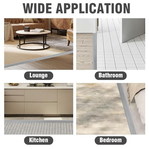 Profilé de transition autocollant Gris - Rampe de seuil PVC - Parquet et seuils - Pour différente hauteur 2-5mm - Gris 1