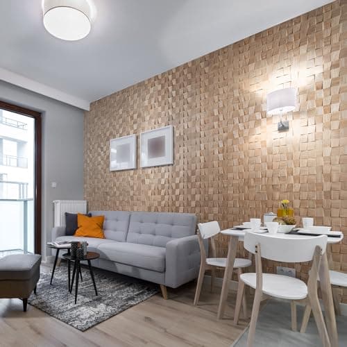 Revêtement mural 3D en chêne naturel - Design mural Dominus | Décoration murale moderne (1 m2)  
Revêtement mural 3D en