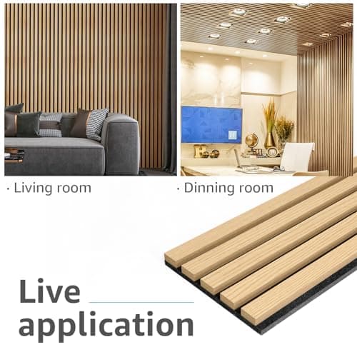 Art3d Panneaux acoustiques 3D Lot de 4 chêne 273 x 20cm mur et plafond isolation sonore
