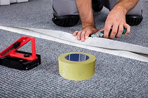 Ruban adhésif double face permanent ACIT pour moquette et tapis - Fixations robustes - Adhésif permanent - 50 mm x 25 m