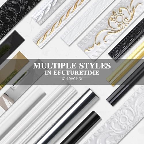 EFUTURETIME 3 Mètres Moulure Flexible Blanc pour Bricolage et Décoration de Miroir et Porte Armoire Modèle YT155