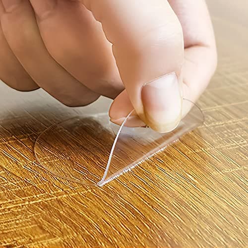 Double Face Rond Extra Fort, Ruban Adhésif Réutilisable 24 pcs Transparent Lavable