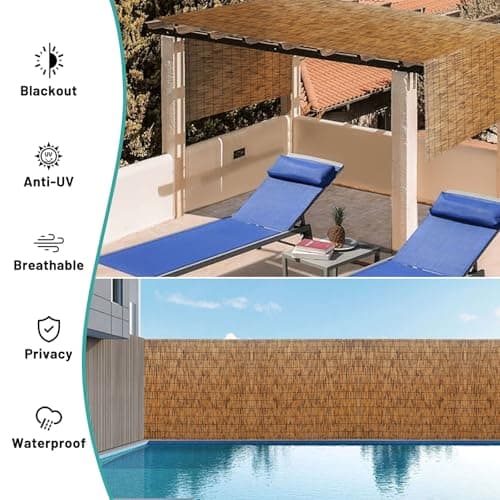 Rouleau de clôture en bambou naturel facile à installer - Revêtement mural décoration jardin balcon - 100 x 400 cm durab