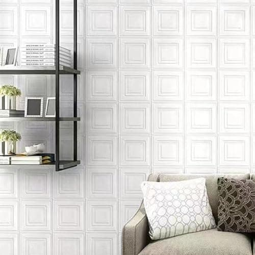 Panneaux Muraux 3D Autoadhésifs Imperméables 35x35 cm pour Chambre et Salon Décor Amovible Motif Briques 10 Pièces
