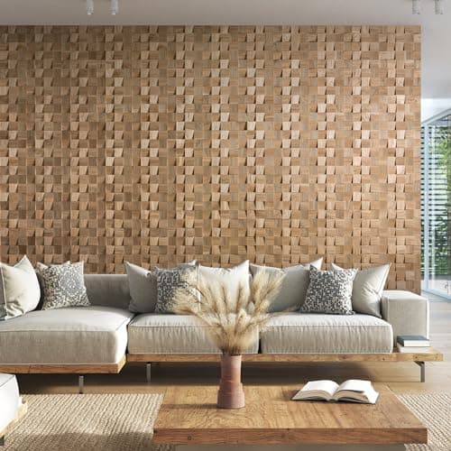 Revêtement mural 3D en chêne naturel - Design mural Dominus | Décoration murale moderne (1 m2)  
Revêtement mural 3D en