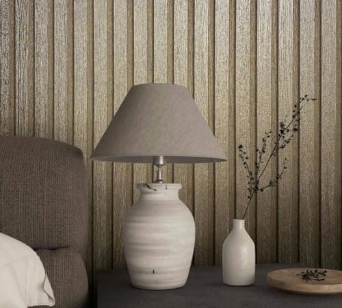 Papier peint bois marron modernes, acoustiques 3D, panneaux en bois scandinaves, naturels, fabriqués en Allemagne, 10,05 — Or