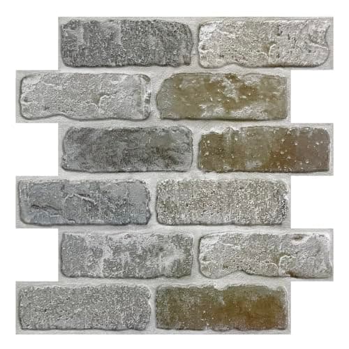 Panneau Mural 3D Fausse Brique 30x30cm, 10 Pièces Adhésif PVC — Brick-t