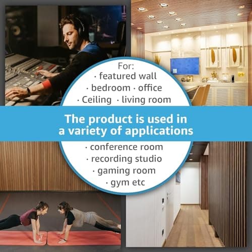 Art3d - Panneaux acoustiques insonorisants 3D bois noyer 2,88㎡ pour mur et plafond - Hauteperformance sonore et esthétiq