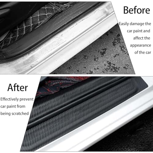 XoeLLe Protection Pare Choc Voiture en Fibre de Carbone 5 Pièces (Noir) Anti-Scratch avec 4D et Bande Autocollante