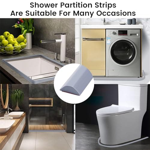 Seuils de Douche 200cm Silicone Blanc |Joint Étanche Douche Pliable| Usage Maison ( Blanc )