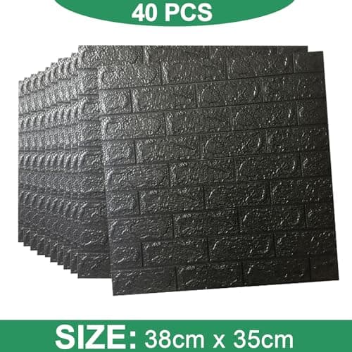 40 Pièces Papier Peint 3D Brique Adhésif Mural pour Séjour ou Garage, Dalle PVC Adhesive Murale, Panneau Revêtement Mura