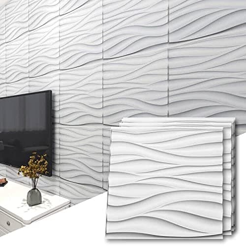 Art3d Panneau mural 3D ondulé en PVC blanc mat pour décoration murale d'intérieur dans salon et chambre
Art3d Panneau mu